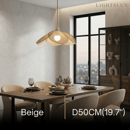 Zenno Farmhouse Metal & Fabric Pendant Light