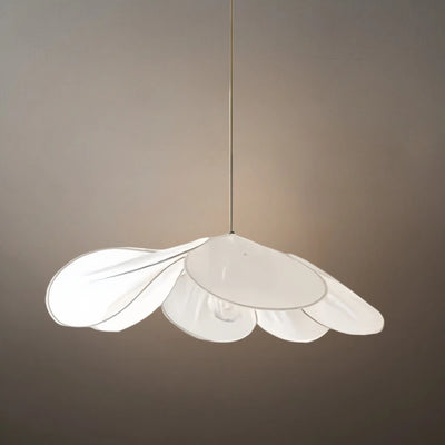 Zenno Art Deco Floral Metal & Fabric Pendant Light