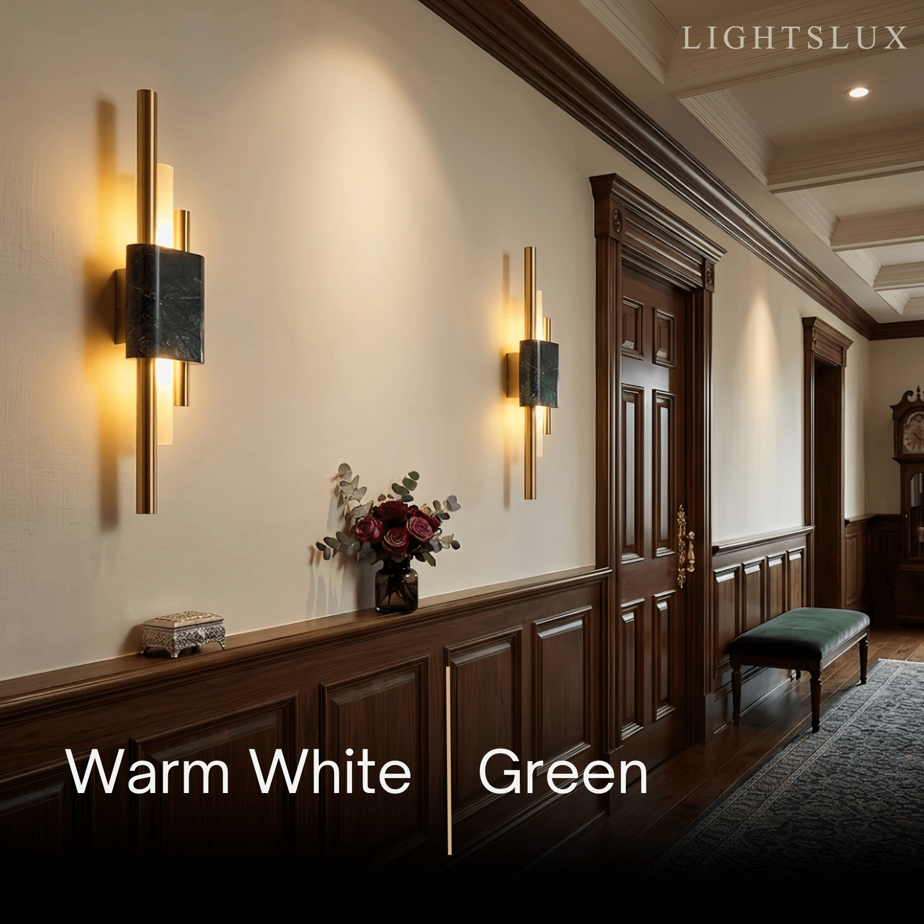 Excelis Modern Cylindrical Wall Lamp – Metal Bedroom Light in Gold/Green/White