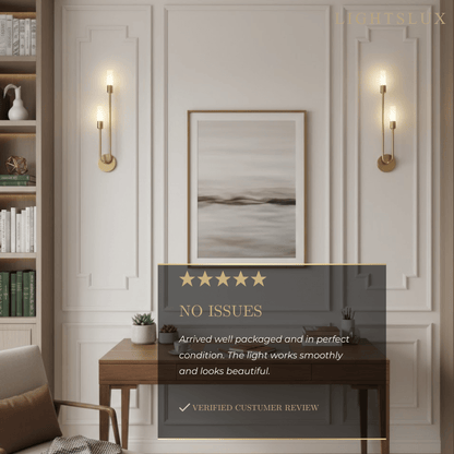 Excelis Modern U-Shaped Linear Wall Light – Gold Metal for Bedroom/Living Room