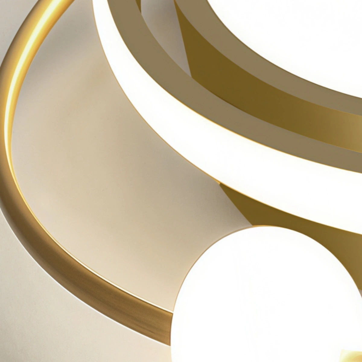 Stellar Modern Planet Ceiling Light - Black/Gold Metal for Living Room