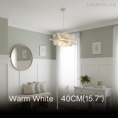 Crema Modern Flower-Shaped Pendant Light – White Metal/Acrylic for Dining Room