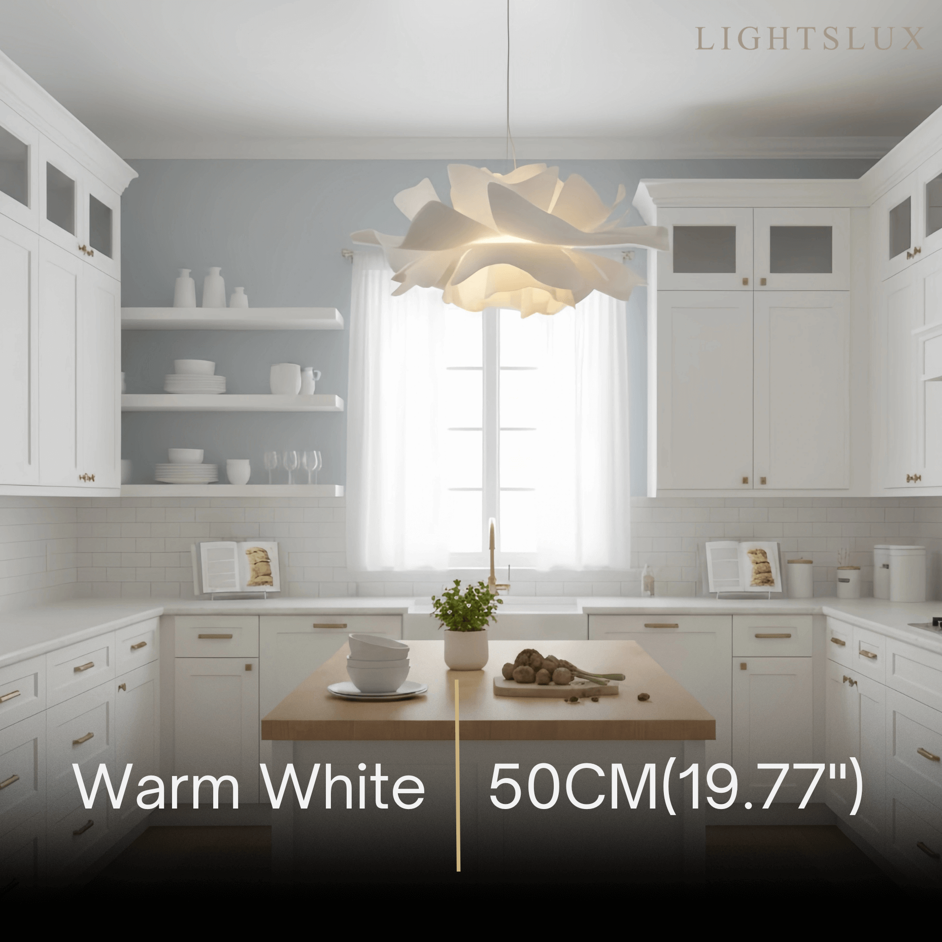 Crema Modern Flower-Shaped Pendant Light – White Metal/Acrylic for Dining Room