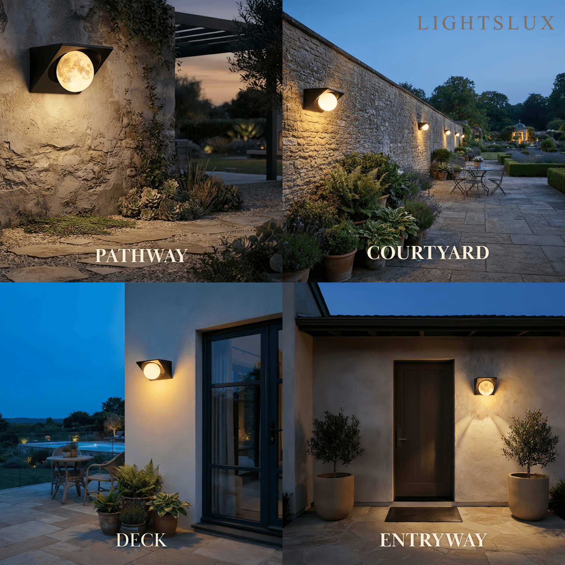 Elegant Cubic Outdoor Wall Lamp--Hardwired & Solar for Courtyard