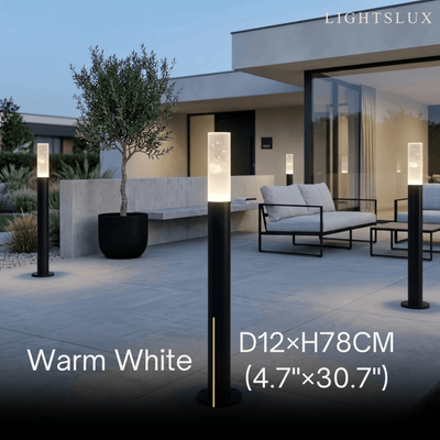 Zenno Minimalist Outdoor Floor Lamp--Aluminum Acrylic Black for Courtyard