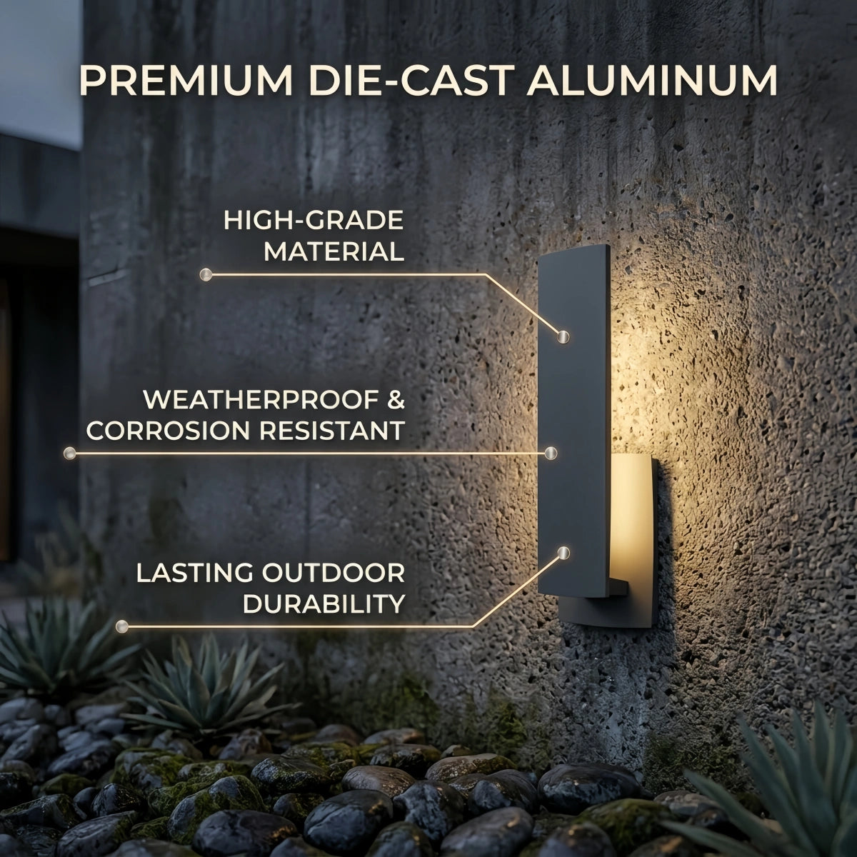 minimalist Wall Lamp--Aluminum Black for Swimming Pool