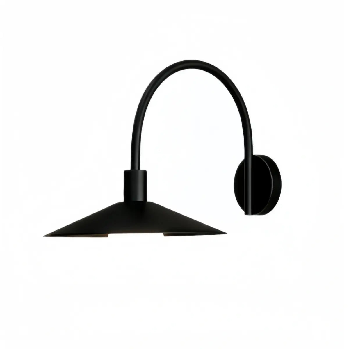Solara Minimalist Arched Arm Wall Sconce — Stainless Steel Gold/Black for Courtyard
