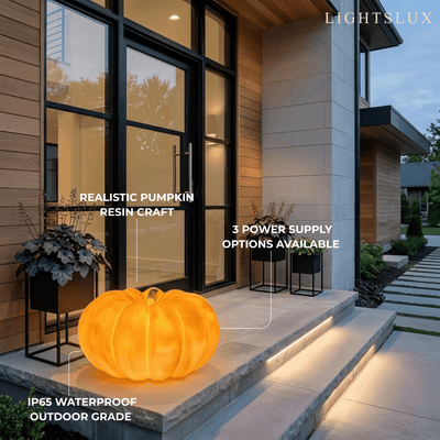 Farmhouse Pumpkin Floor Lamp--Resin for Outdoor Courtyard