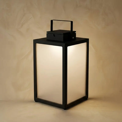 Minimalist LED Outdoor Lantern -- Stainless Steel & PC Black for Garden