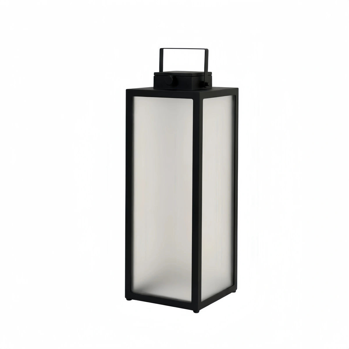 Solara Minimalist LED Outdoor Lantern -- Stainless Steel & PC Black for Garden