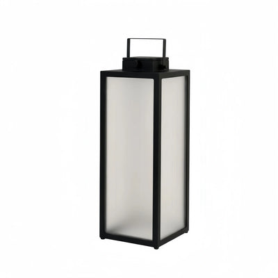 Solara Minimalist LED Outdoor Lantern -- Stainless Steel & PC Black for Garden