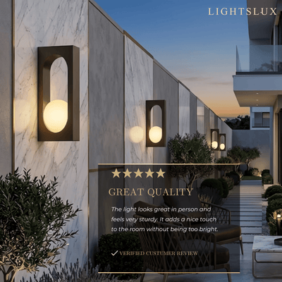 Arcato Modern Outdoor Wall Lamp -- Stainless Steel & PC Black for Patio
