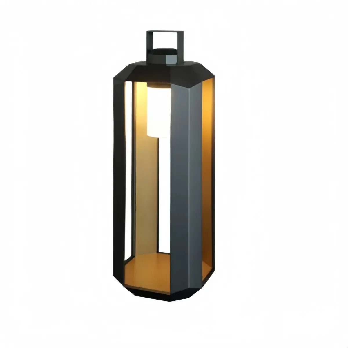 Solara Minimalist Ground Lamp -- Stainless Steel & Glass Black/White for Outdoor Garden