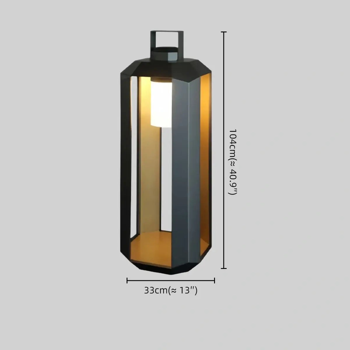 Minimalist Ground Lamp -- Stainless Steel & Glass Black/White for Outdoor Garden Size
