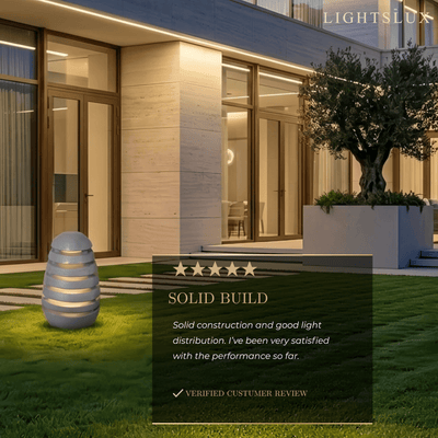Natural Floor Lamp--Resin Stone-gray for Outdoor Lawn