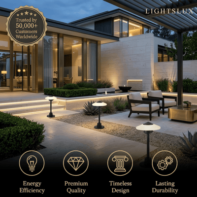 Arcato Minimalist Floor Lamp--Aluminum & Acrylic Outdoor Courtyard
