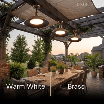 Arcato Outdoor Ceiling Light--Copper Alloy & PC for Yard
