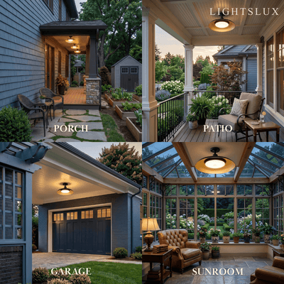 Arcato Retro Ceiling Light--Copper Alloy & PC for Courtyard