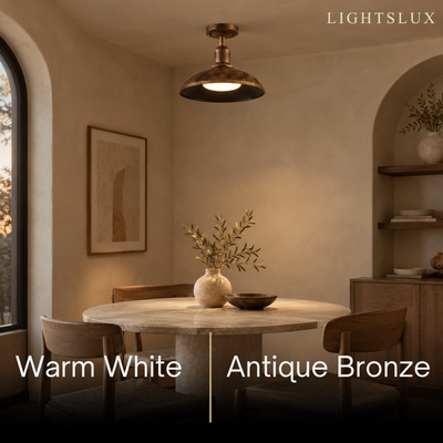 Arcato Retro Outdoor Ceiling Light--Copper Alloy & PC for Courtyard