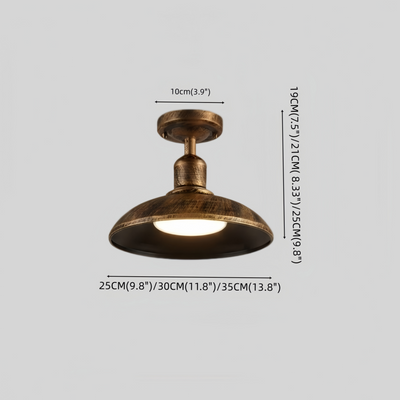 Arcato Retro Outdoor Ceiling Light--Copper Alloy & PC for Courtyard