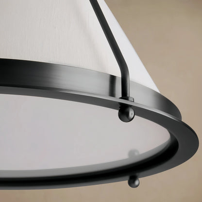Vivara Modern Ceiling Light -- Bronze Metal with Linen Shade for Bedroom