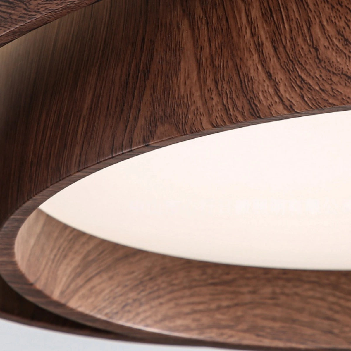 Zenno Wabi-Sabi Ceiling Light -- Metal & Acrylic with Walnut Finish for Living Room