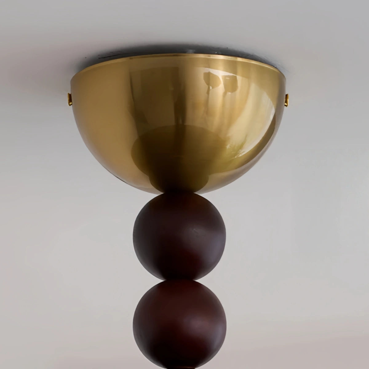 Modern Wood & Alabaster Ceiling Light