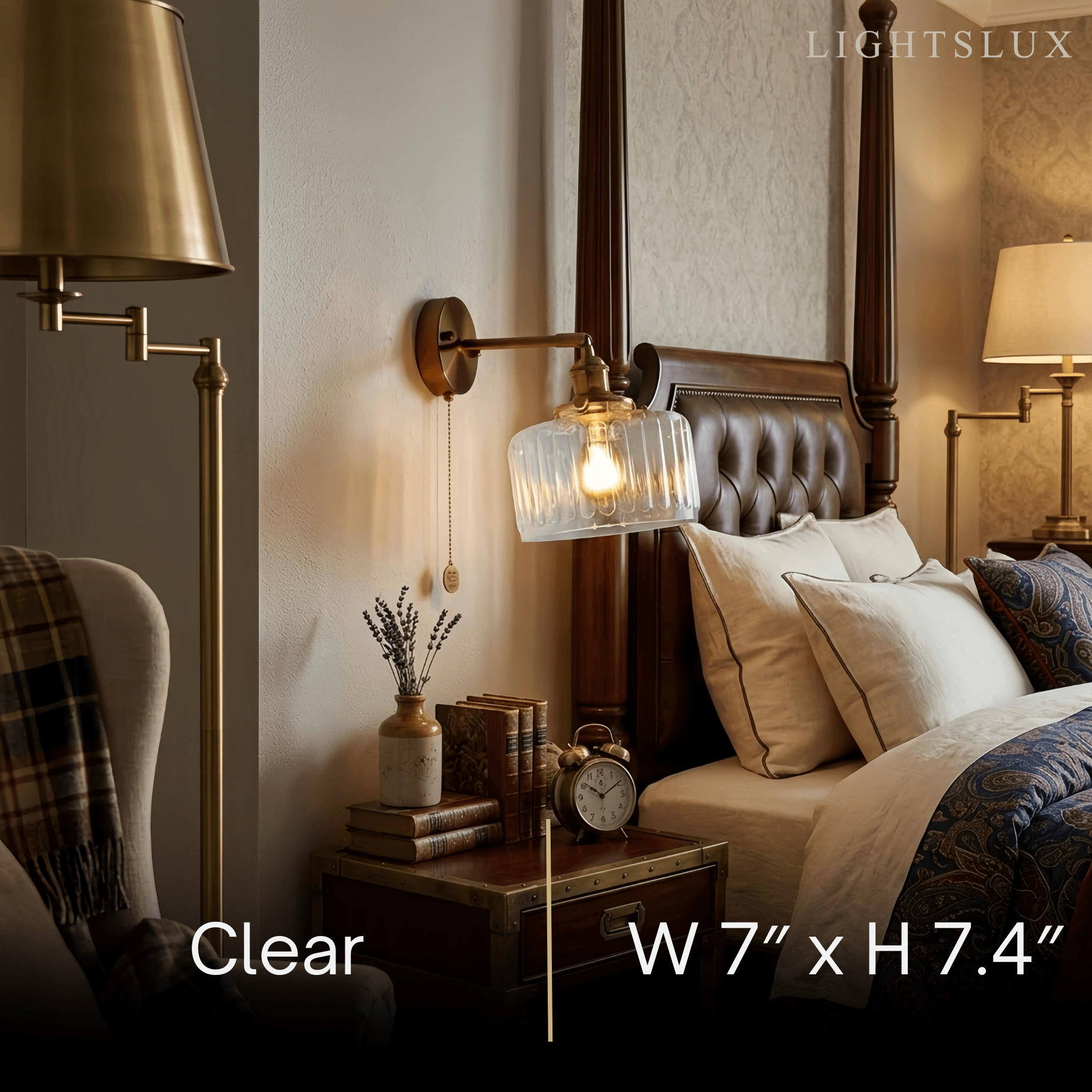 Vetro Vintage Brass Wall Lamp
