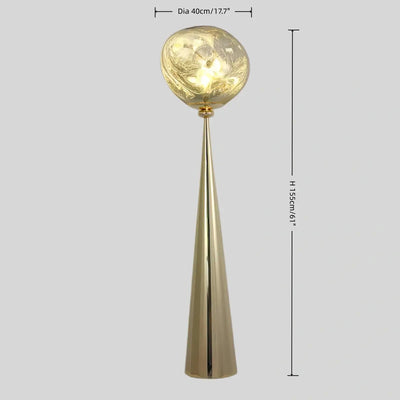 Contemporary Floor Lamp – Distorted Spherical Metal & Acrylic