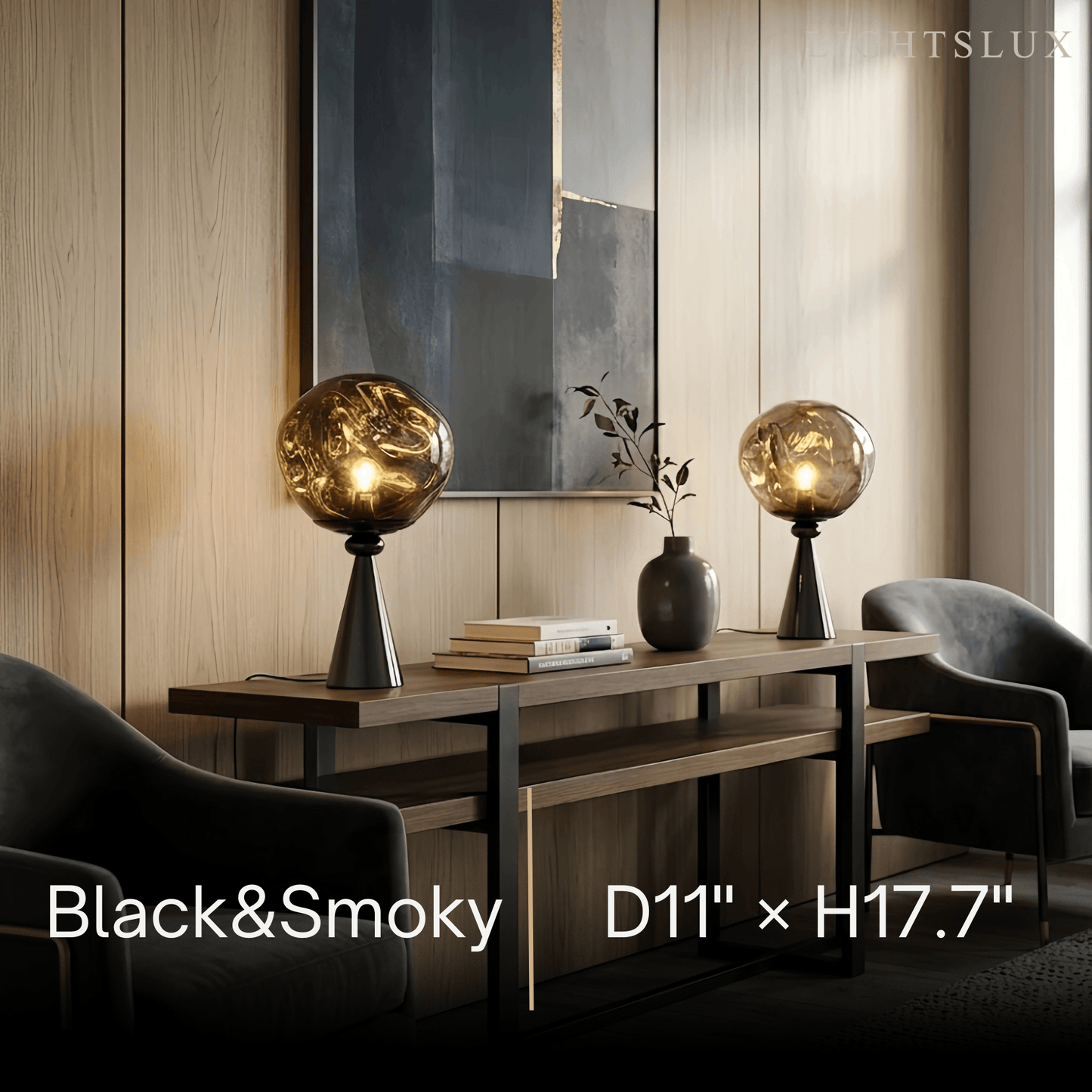 Contemporary Distorted Table Lamp – Metal & Acrylic