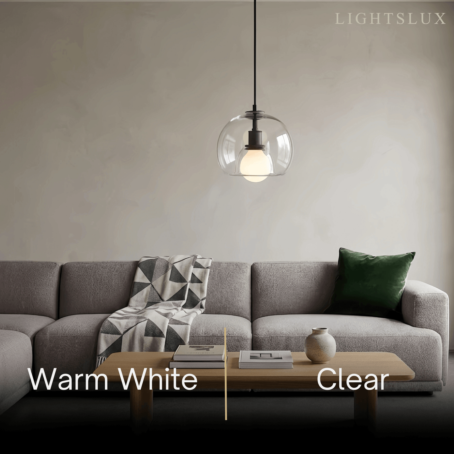  Minimalist Glass Pendant Light – Metal Clear Smoke Cognac