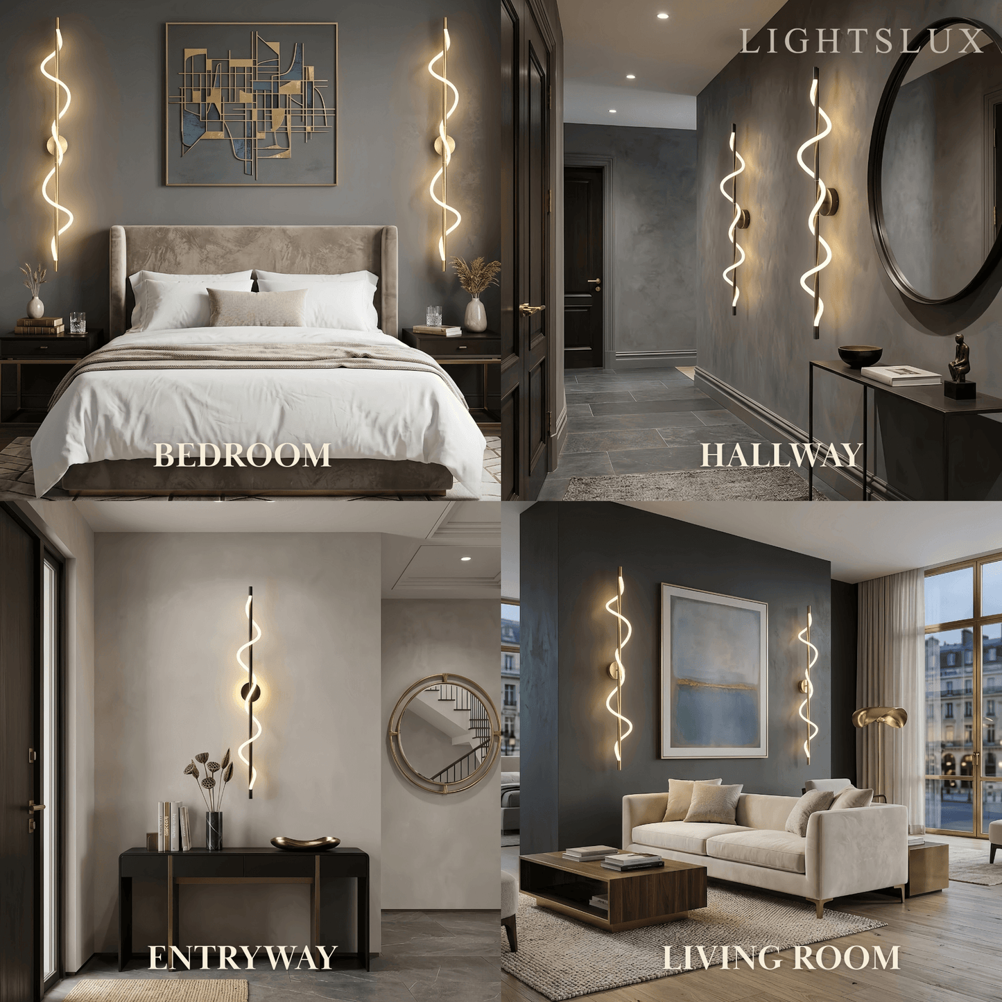 Minimalist Wall Lamp — Rope & Brass with Dimmable Function for Bedroom Living Room