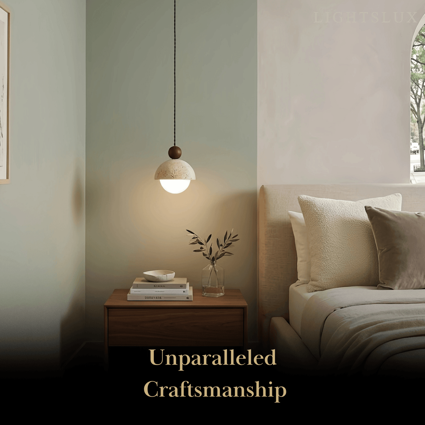 Modern Travertine Pendant Light 