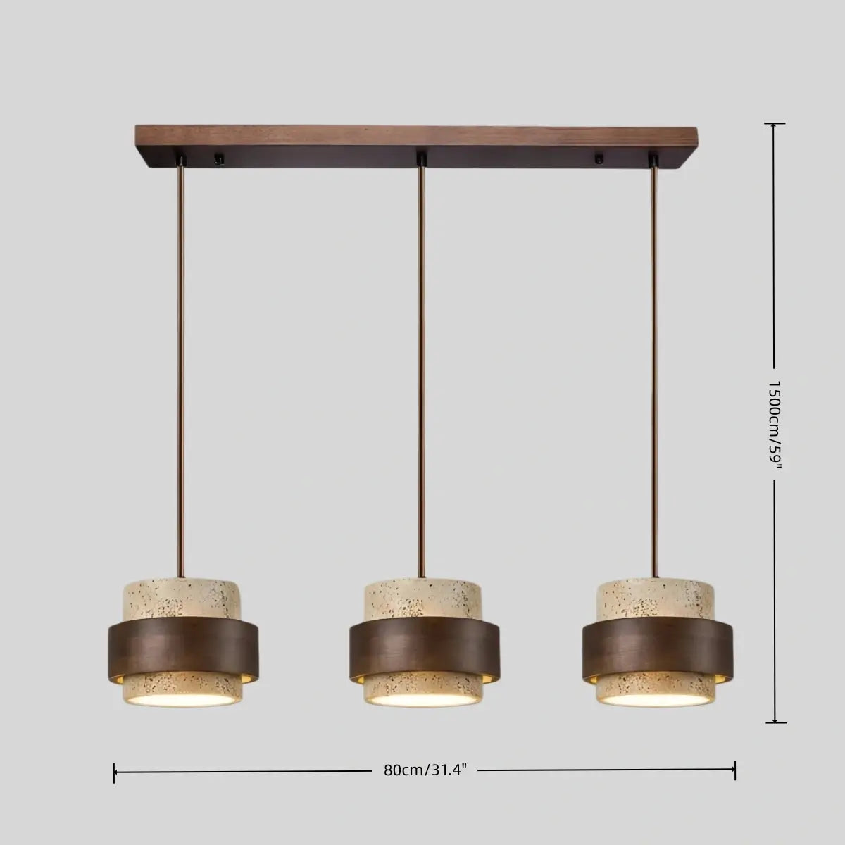 Strata Modern Travertine Pendant Light 