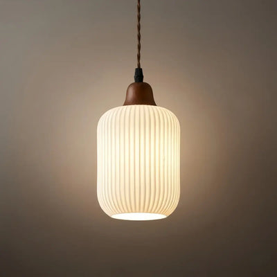 Contemporary Dome Pendant Light – Metal & Ceramic White 