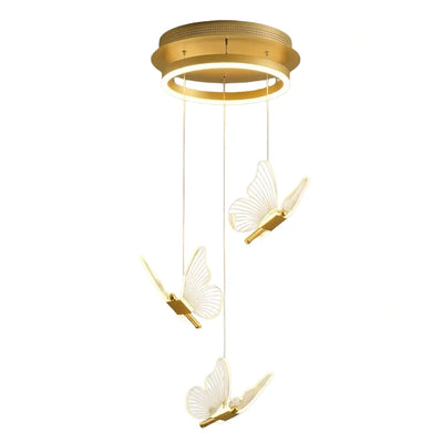 Modern Light‑Luxury Pendant Light — Metal & Acrylic with Butterfly Design
