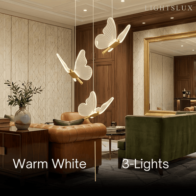 Modern Light‑Luxury Pendant Light — Metal & Acrylic with Butterfly Design