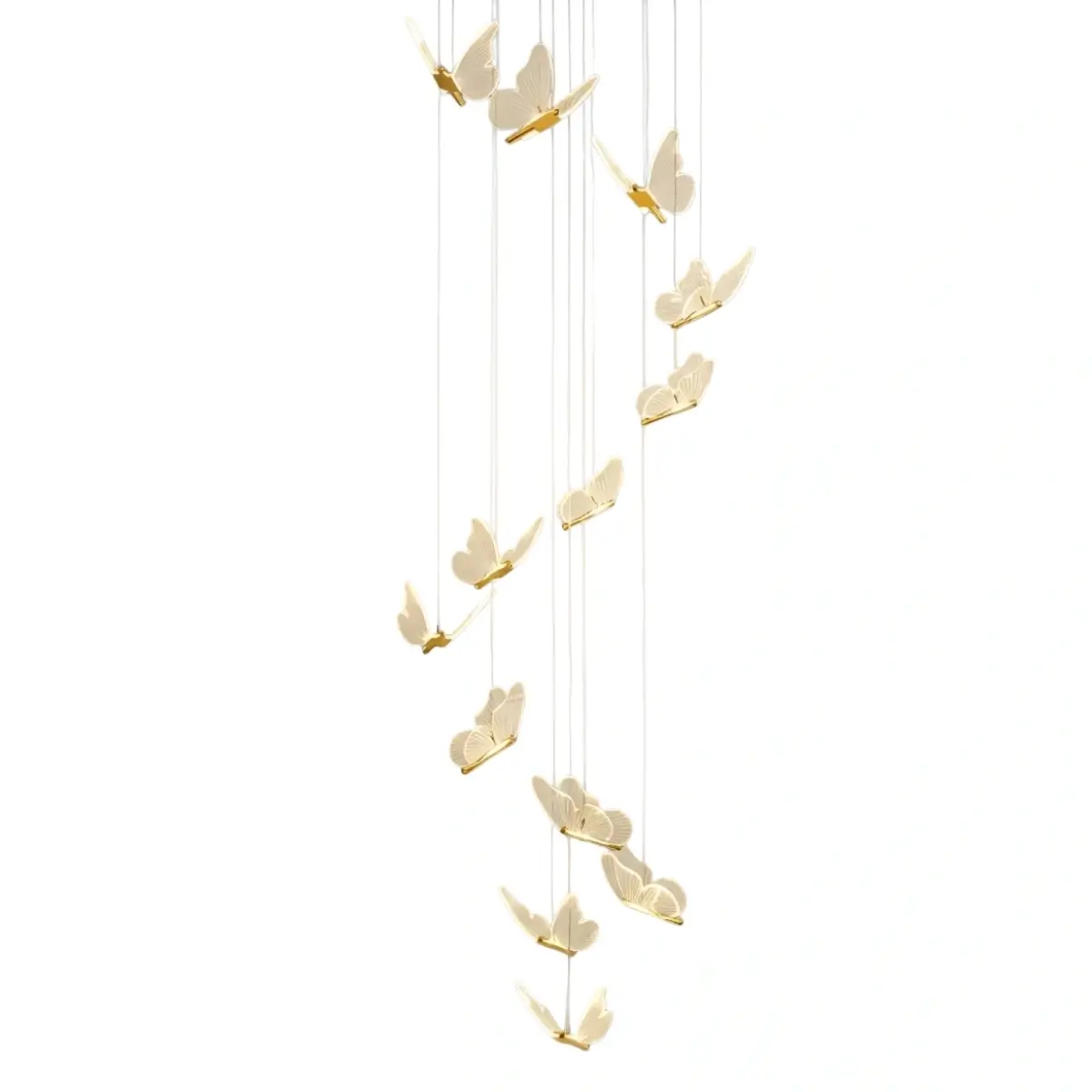 Modern Light‑Luxury Pendant Light — Metal & Acrylic with Butterfly Design