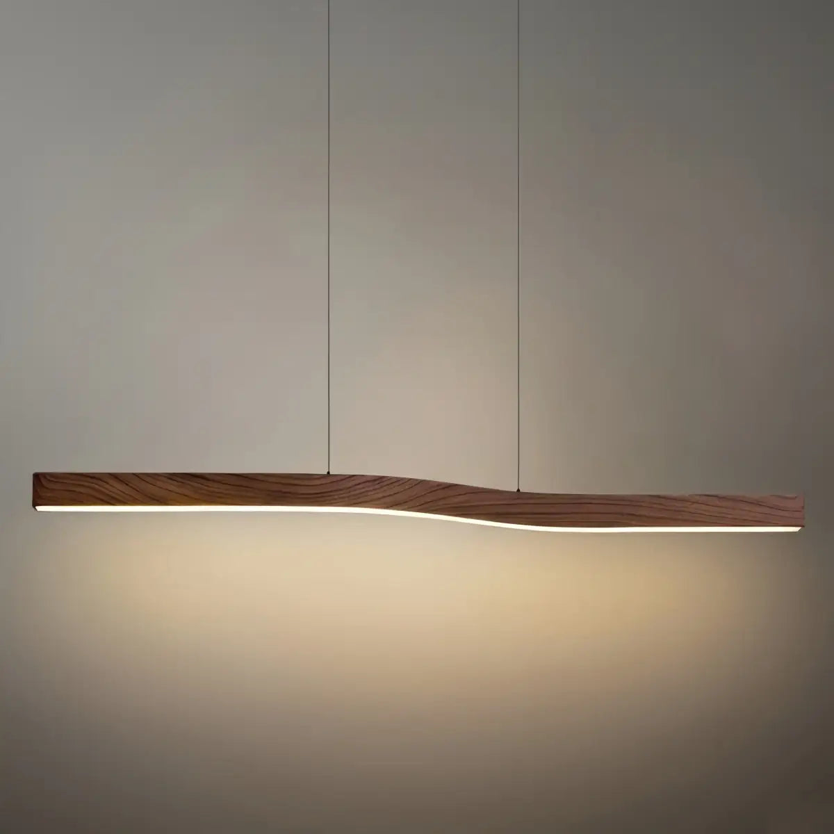 Modern Linear Pendant Light — Metal & Acrylic with Black & Dark Wood