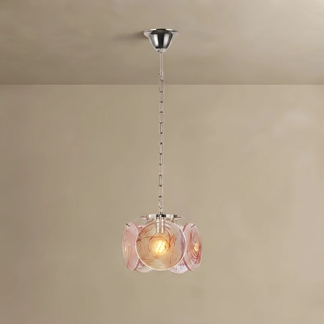  Modern Pendant Light — Hand-Dyed Glass & Metal with Multi-Color for Dining Room Kitchen Island Entryway
