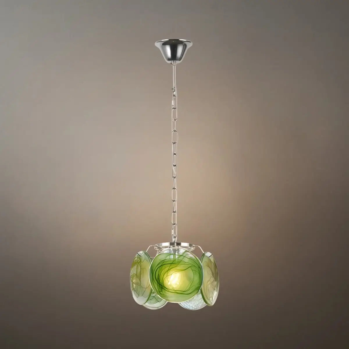 Modern Pendant Light — Hand-Dyed Glass & Metal with Multi-Color