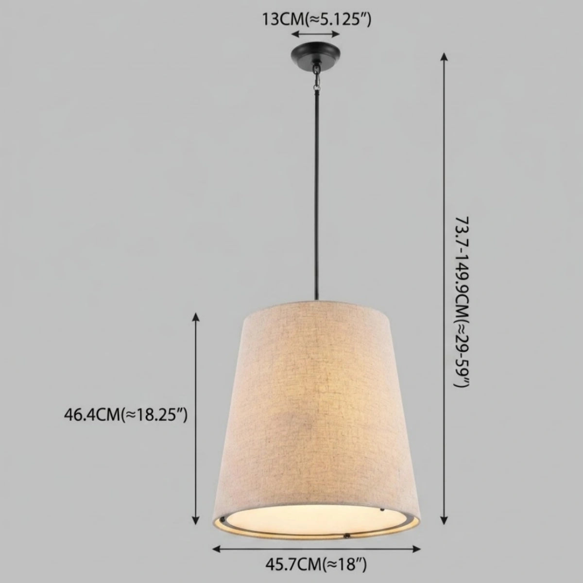Zenno Wabi-sabi Fabric Pendant Light — Natural Linen for Dining Room