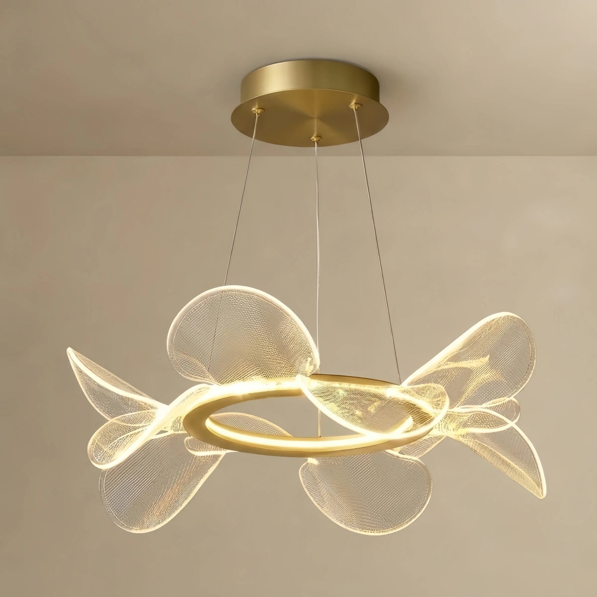 Modern Acrylic Chandelier — Gold Metal for Living Room