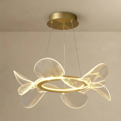 Modern Acrylic Chandelier — Gold Metal for Living Room
