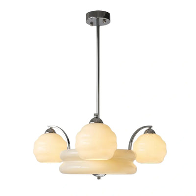 Art Deco Vintage Glass Chandelier 
