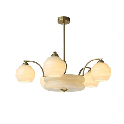 Art Deco Vintage Glass Chandelier 