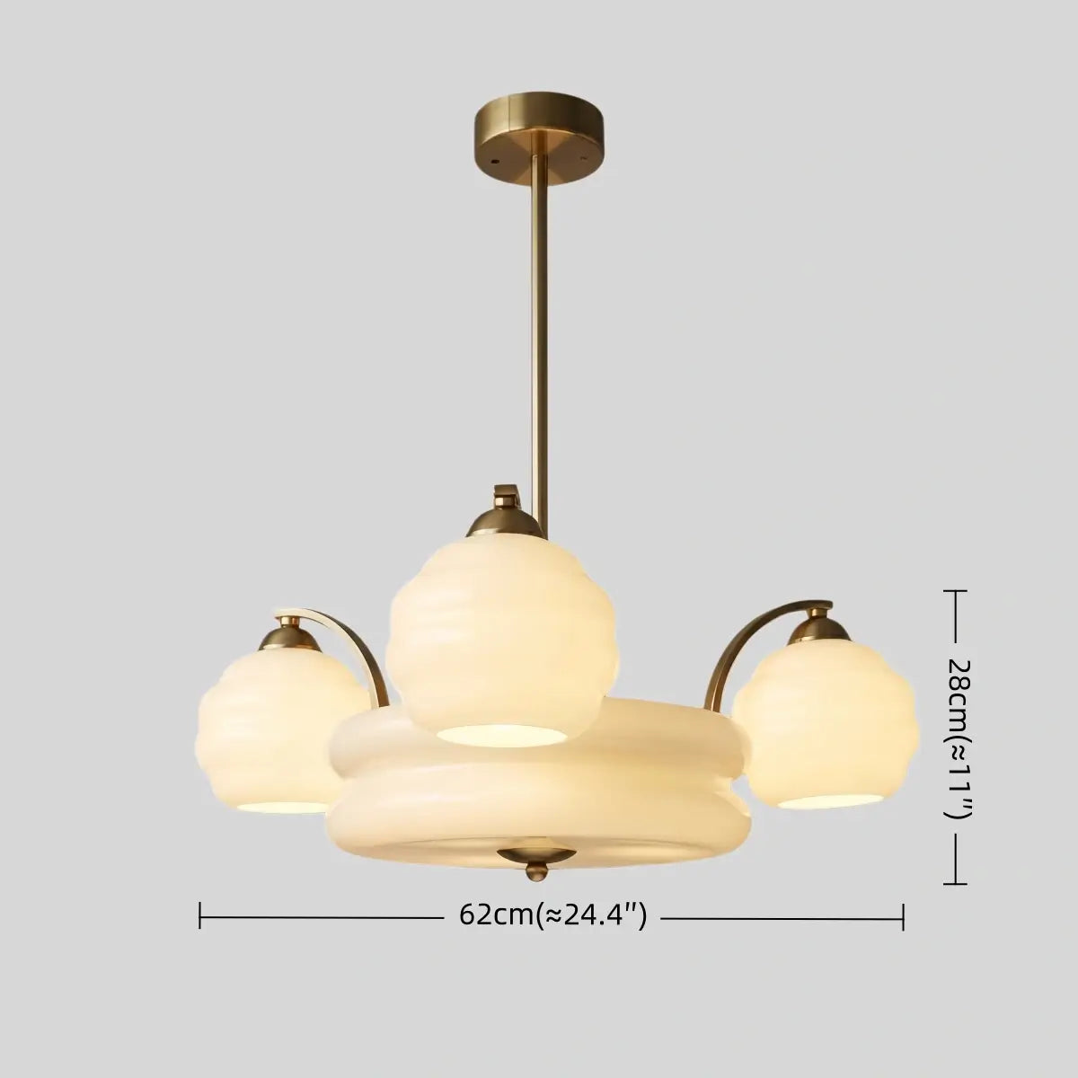 Art Deco Vintage Glass Chandelier 