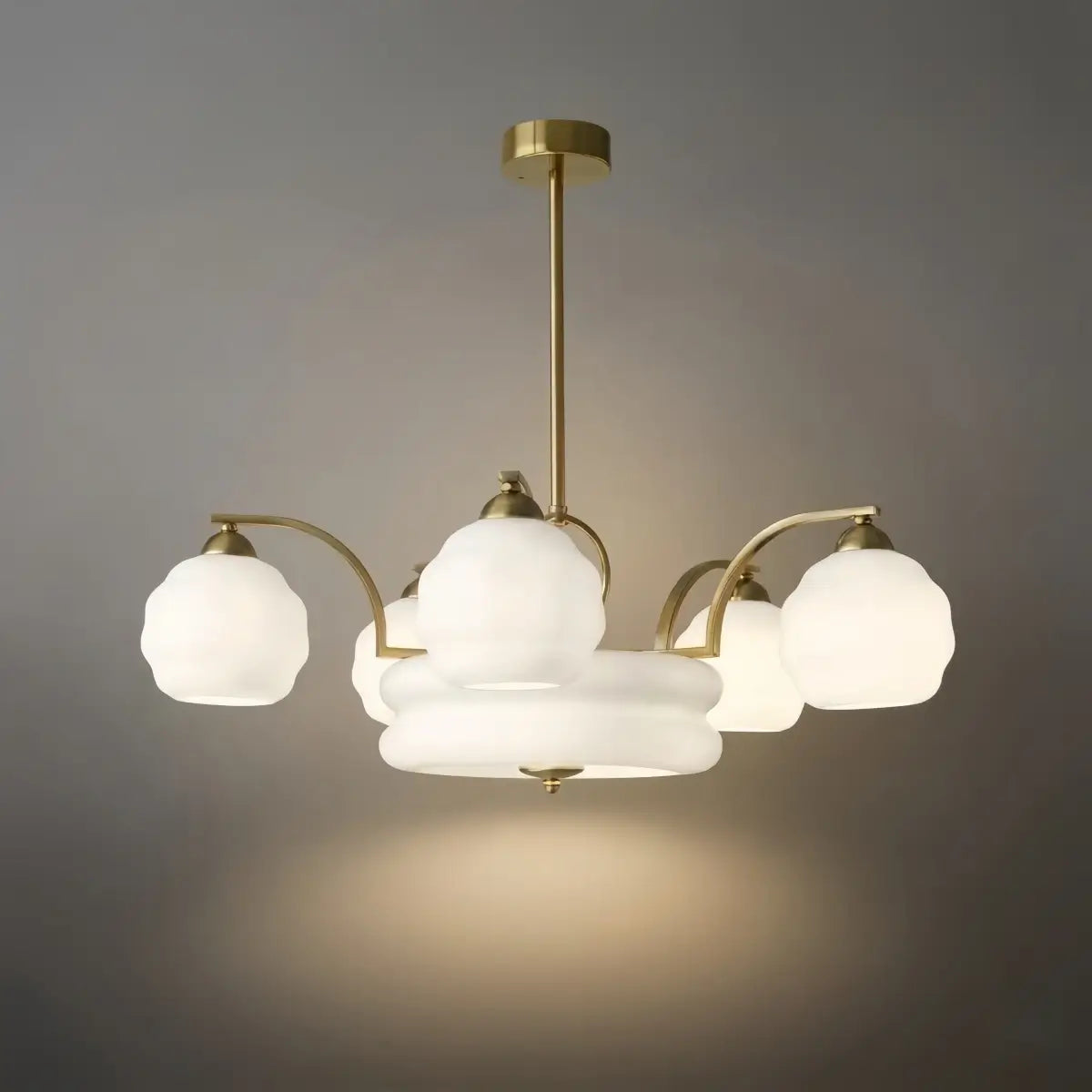 Art Deco Vintage Glass Chandelier 