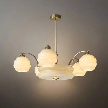 Art Deco Vintage Glass Chandelier 