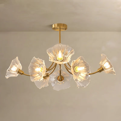Vetro Luxury Chandelier – Brass & Glass for Living Room/Bedroom/Dining Room